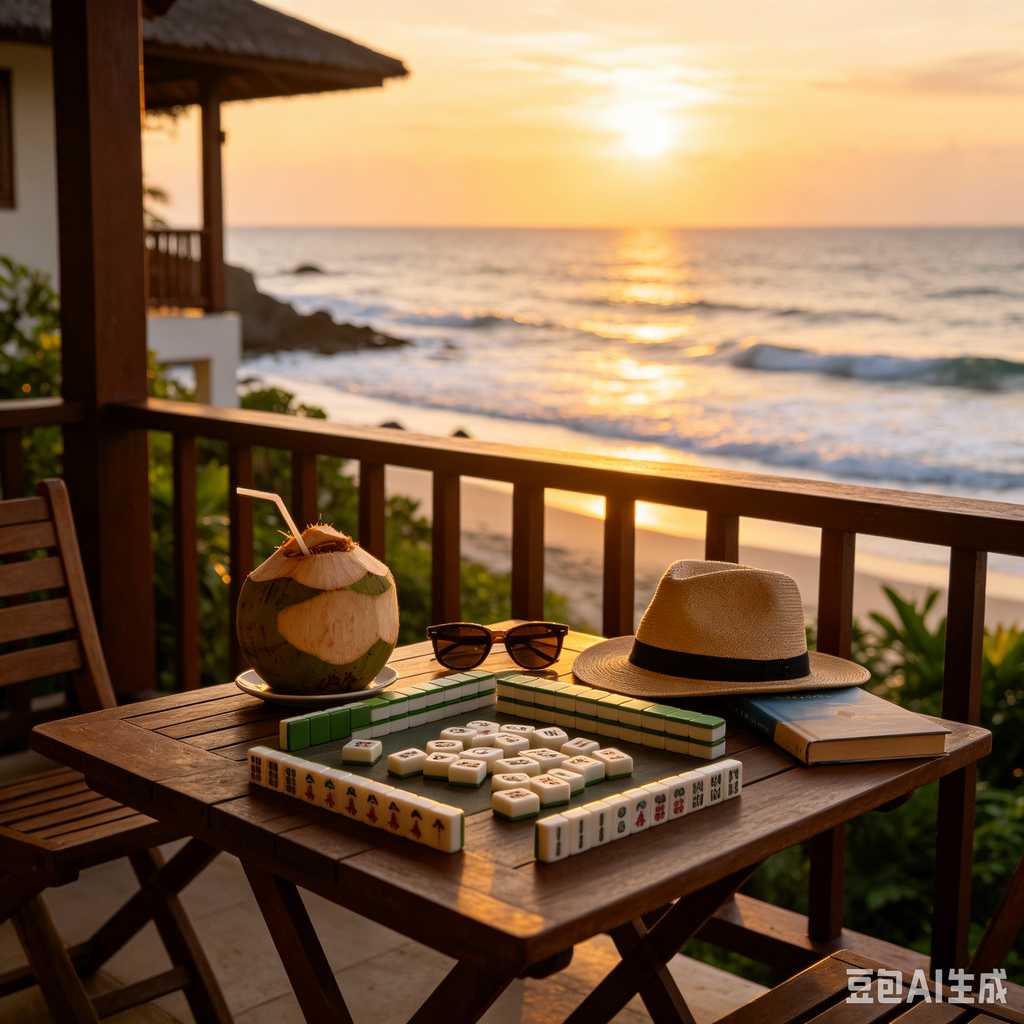 bamboo wood mahjong set